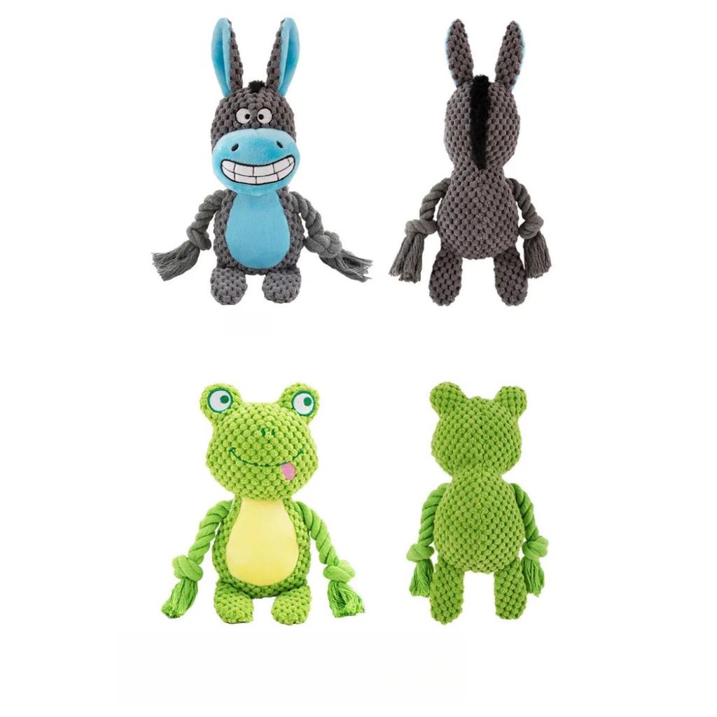 Stuffed Raw Small Joint Dog Plush Chew Toy Indestructible Bite Resistant Sound Puppy Squeaker Dogs Rattle for Pet Toys Supplies