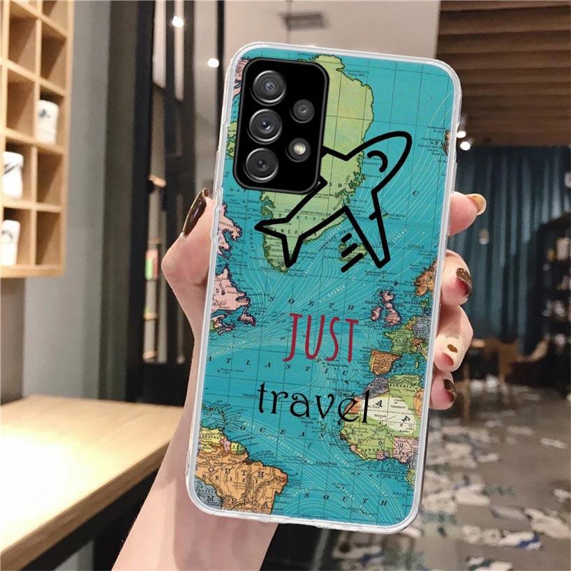 World Map Travel Plans Soft Phone Case For Samsung Galaxy A16 A26 A36 A56 A15 A14 A13 A55 A54 A53 A35 A34 A33 A25 A24 A23 A05S A