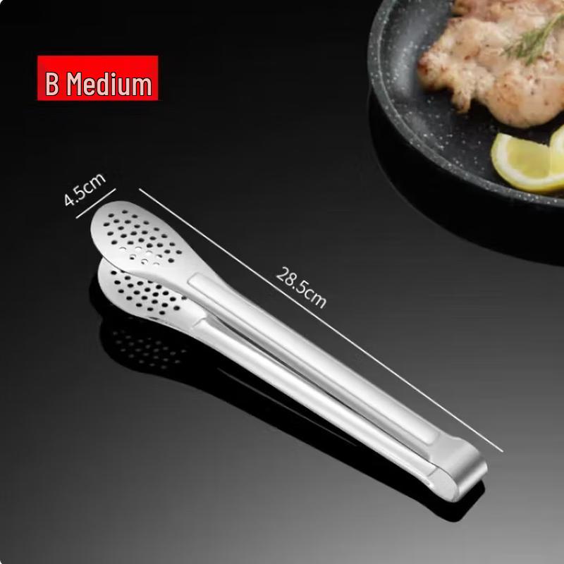 SIFAR Stainless Steel Round Hole Food Tong