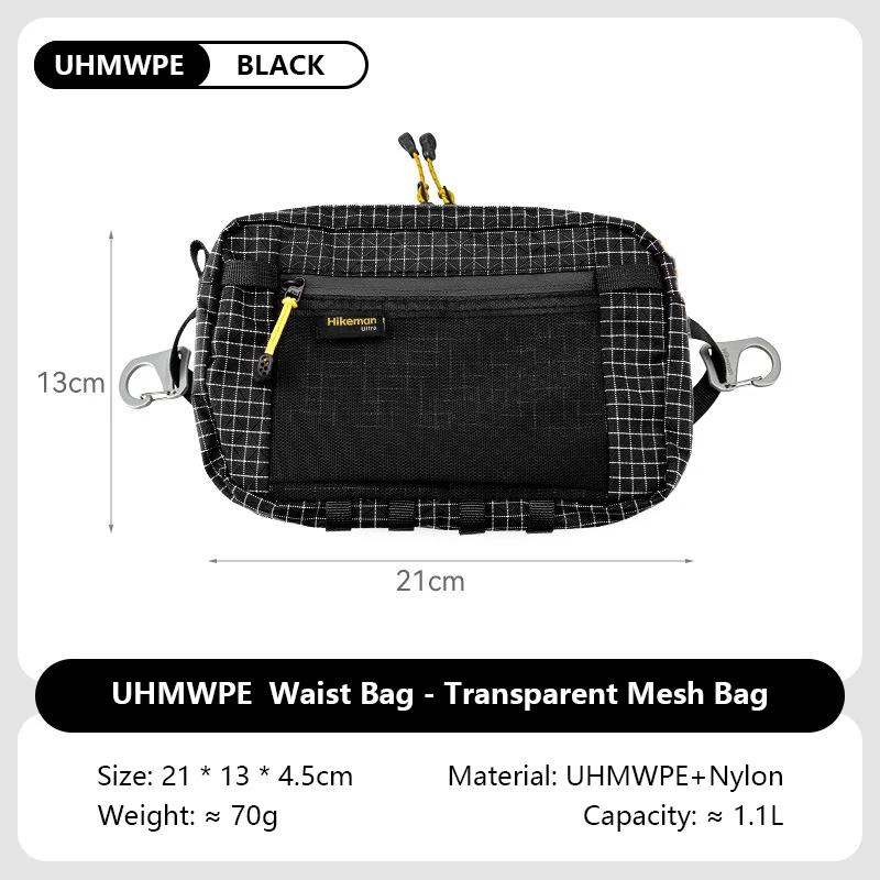 Nylon Outdoor Waist Pack for Cycling Running Camping Waterproof Dyneema Fanny Pack Hiking Accessories Pouch with Zipper Pocket