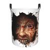 Terrifying Bloody Face Laundry Basket Collapsible Baby Hamper for Nursery Toys Organizer Storage Bins