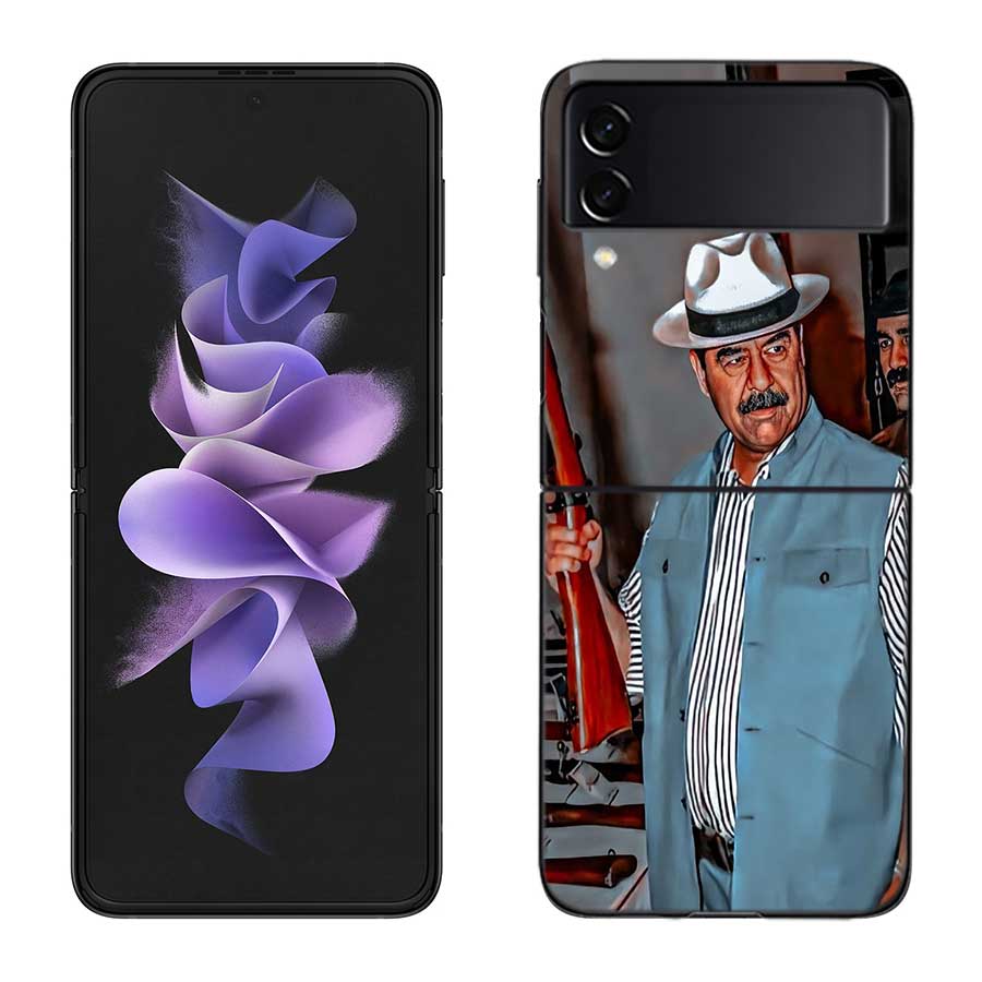 Etui Fashion Saddam Hussein Iraq Arabic Phone Case For Samsung Z Flip 7 6 5G Galaxy Z Flip 5 4 3 Black Hard Cell Cover Luxury P