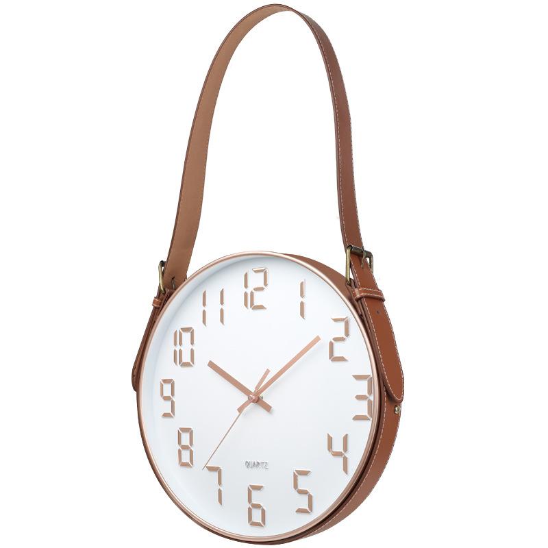 12 Inch 30CM Silent Belt Hanging Clock, Fashionable Home Living Room Three-dimensional Digital Minimalist Clock