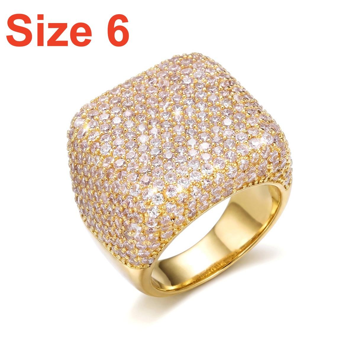

Exaggerated Square Brass Inlaid CZ Zircon Rings Minimalist Fashion Elegant Geometric Finger Ring Trendy Versatile Punk Zircon