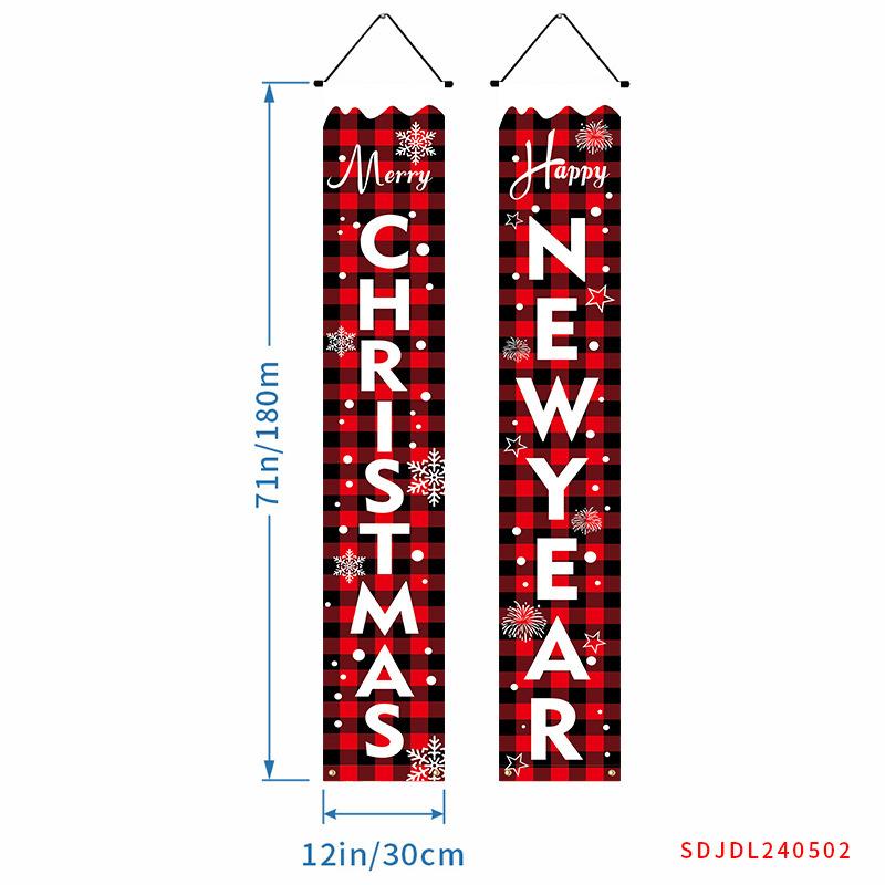 A Pair of Christmas Banners for Holidays: Suitable for Home, Party, or Garden Decoration -180cm/70.8 Inches X 30cm/11.8 Inches