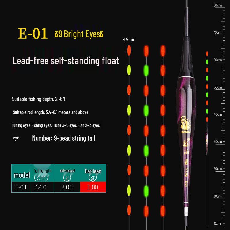 Lead-Free Luminous Dual-Use Electronic Fishing Float for Day/Night - Ideal for Carp and Crucian Carp Fishing