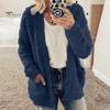 Thicken Women Winter Coat Plush Solid Color Long Sleeves Cozy Lady Keep Warm Cardigan Plus Size Single-breasted for Outdoor