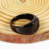 Square Retro Black Rings Jewelry Glass Stone Rings Simple Black Stone Square Ring  Funerals