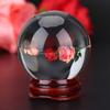 1PC 50MM Artificial Quartz Crystal Ball Transparent Sphere Home Decoration   Wooden Stand