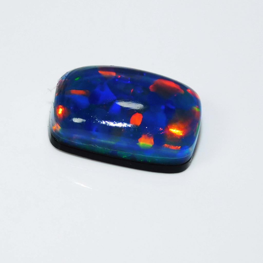 Opal Loose Gemstone Cabochon Multi-Color Doublet Fire 7 ct for Jewelry Making and Gem Collections