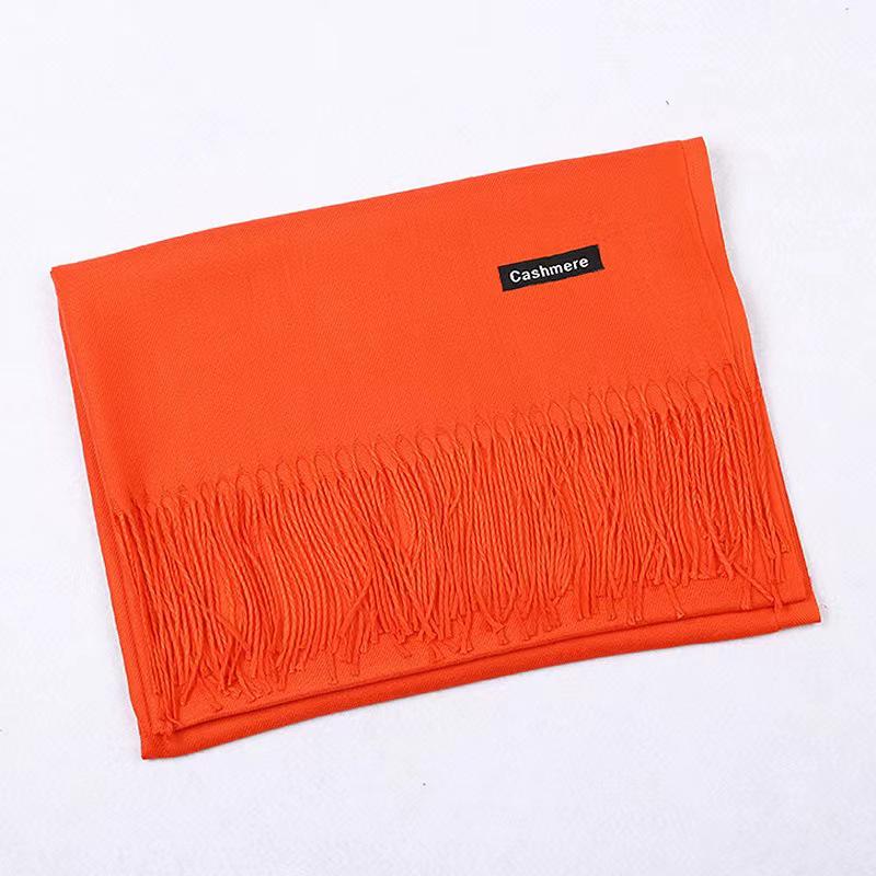 Women's High-End Red Imitation Cashmere Knit Shawl - Versatile & Fashionable