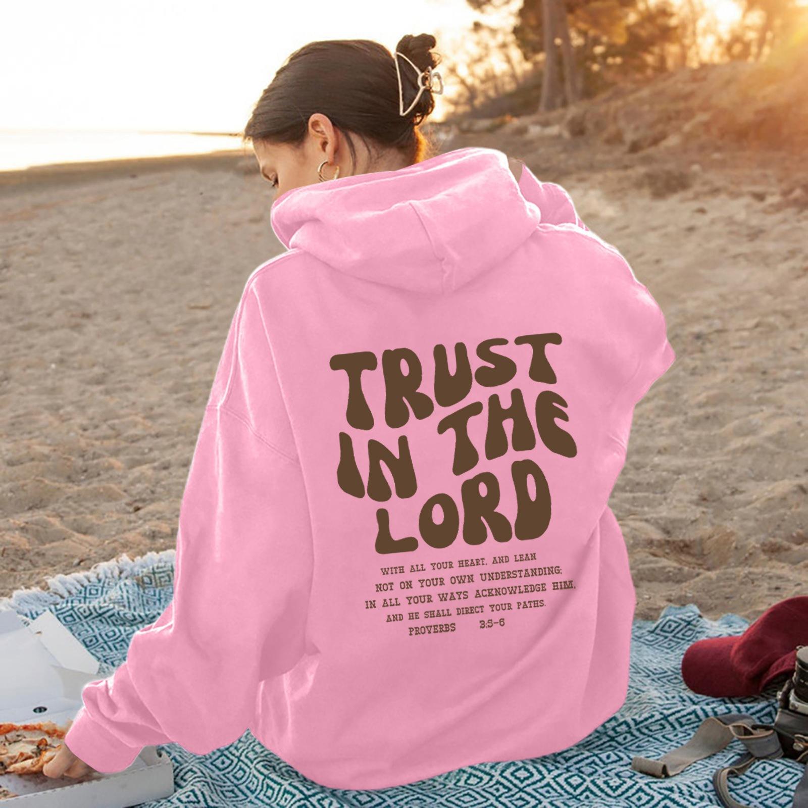 

Autumn And Winter Tide Brand Letter Printing Loose Fleece Hooded Sweater XS