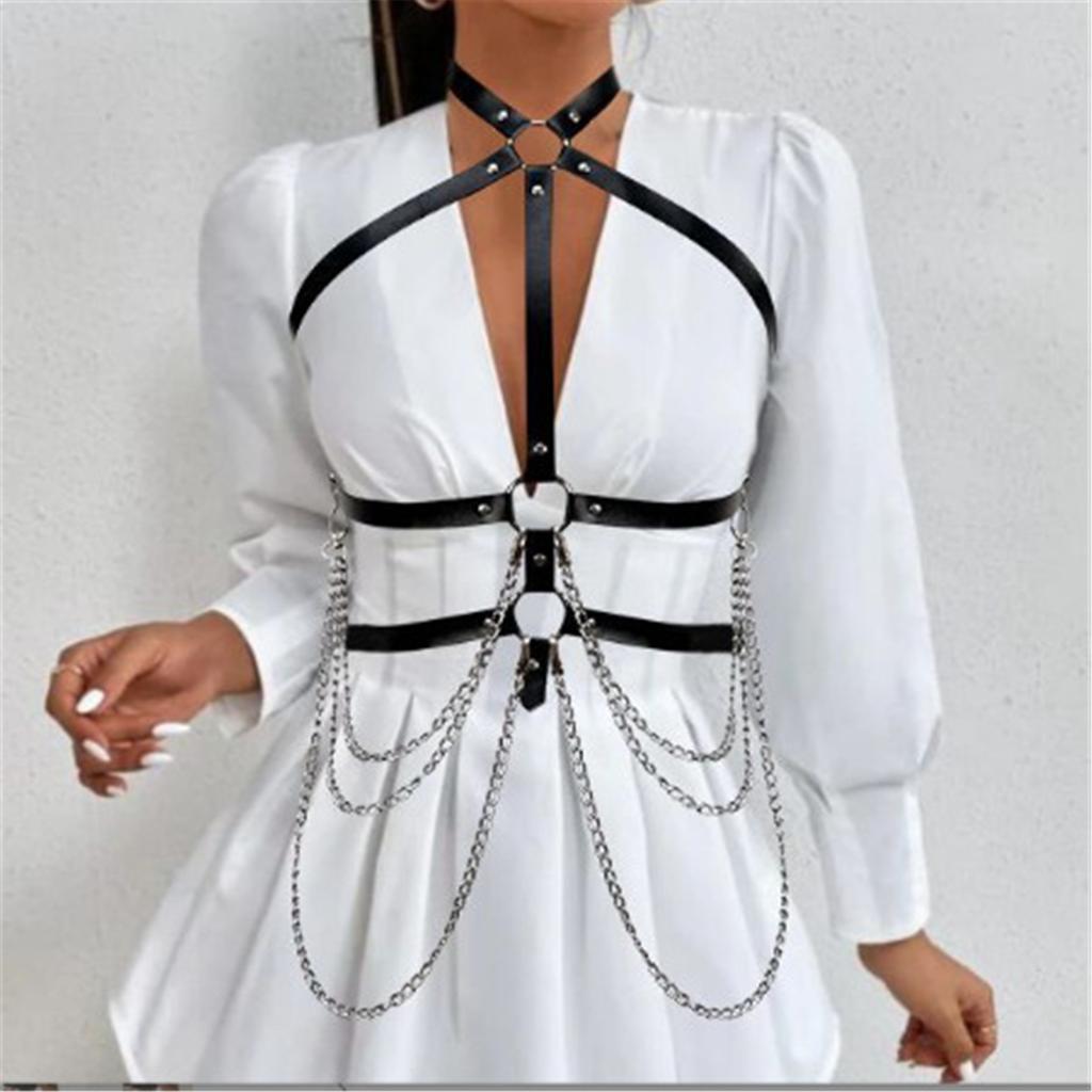 Cool Harness Strap Waist Belt for Women Cool Suspenders Lingerie Waist Belt Adjust Body Corsets Belt for Nightclub
