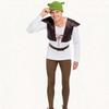 Monster Shrek Cosplay Costume Shrek Cosplay Halloween Shrek Cosplay Costumes Green Hat Shrek Top Leather Vest Pants for Men