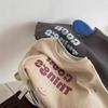 2025 American Retro Oversized Milk Tea Sweatshirt - Women's Round Neck, Thin for Spring & Autumn