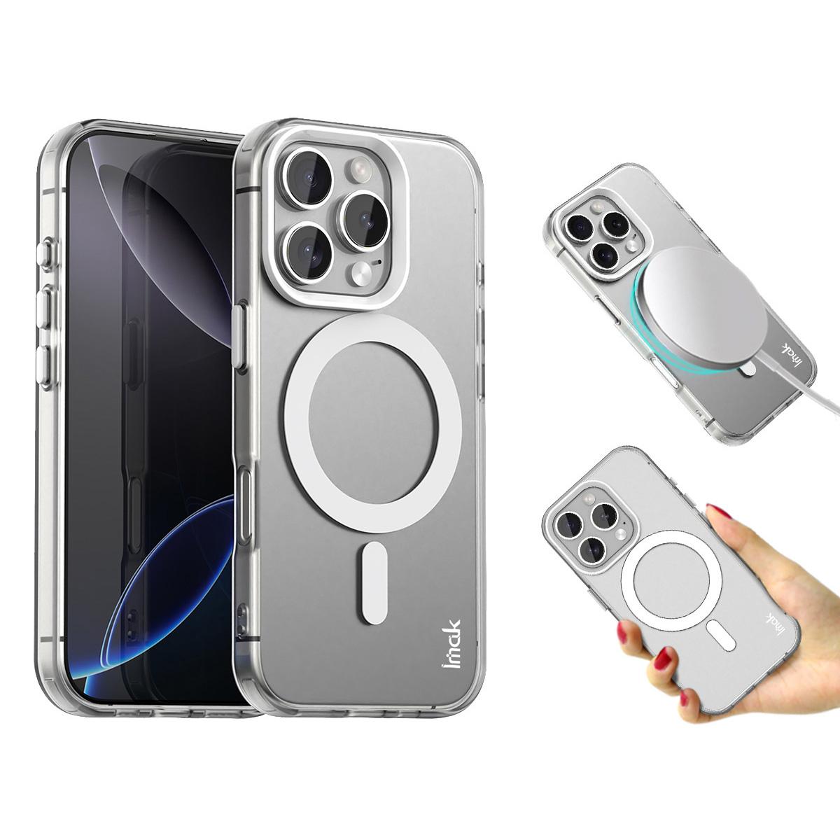 

IMAK Чехол для iPhone 16 Pro Max, совместимый с MagSafe, конфетного цвета, противоударный, задняя крышка из ТПУ+ПЭТ White