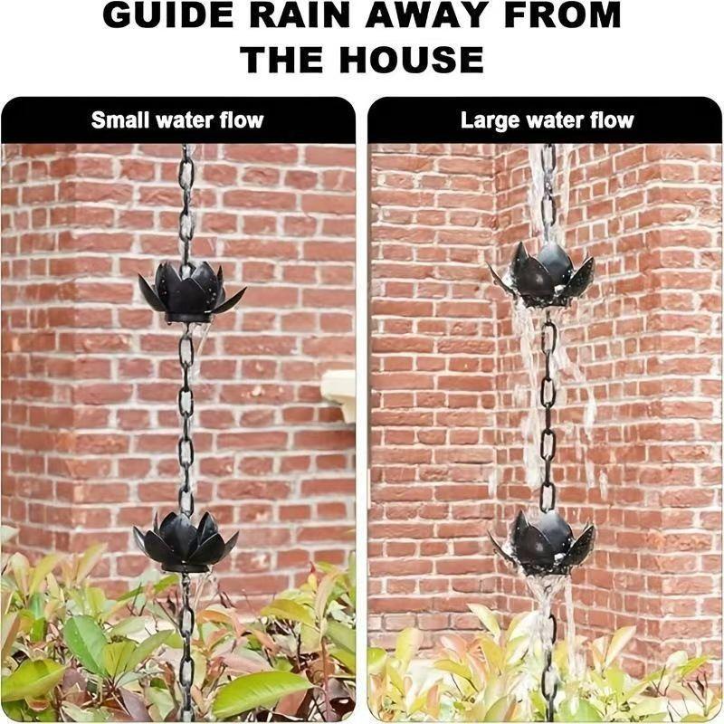 Catena da Pioggia Loto Retrò in Ghisa per Grondaie Esterne Drenaggio Acqua Alternativa Decorativa per Grondaie e Pluviali