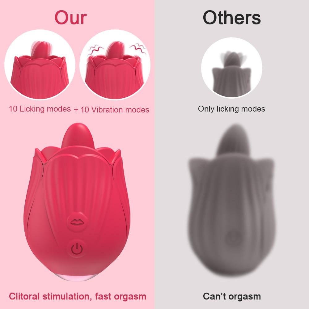 Tongue Licking Vibrator for Women Clitoris Sucker Stimulator Adults Goods Sucking Rose- Toy Nipple Sex Toys Female Sex Supplies