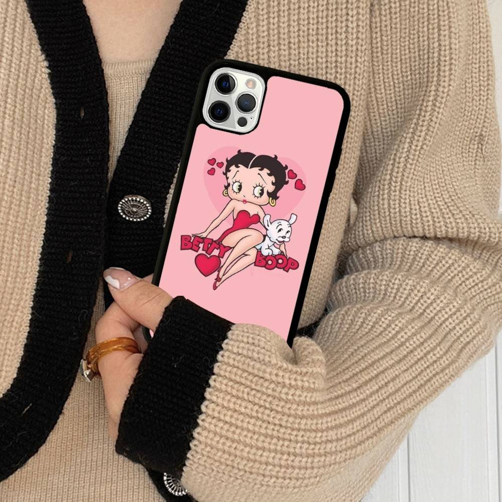 Animation B-Betty Boop PC+TPU Protective Phone Case For IPhone 17 16 Pro Max 15 Plus 14 13 12 11 Cover