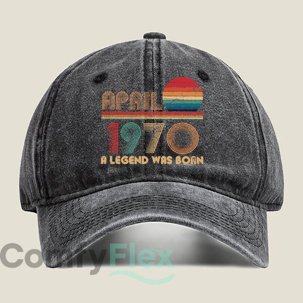 April 1970 Legend Born Fashion Washed Baseball Cap Hat Outdoor Activities