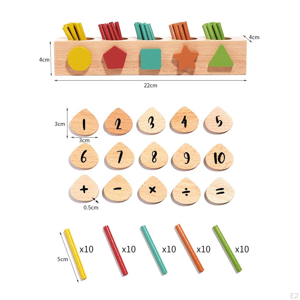 Color Sorting Toys Counting Rods with Box for Boys Girls 4 5 6 Year Old Kids