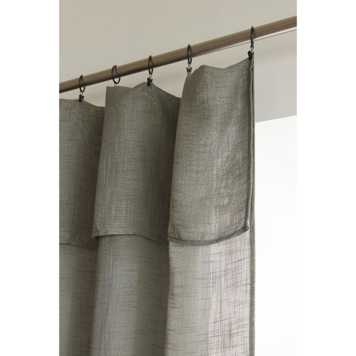 Voilage ajustable + 8 anneaux pince 140 x 270 cm Polyester effet lin "Nia" Le fil d'Ariane