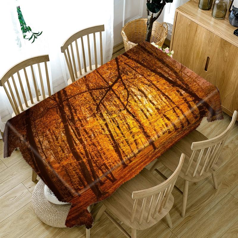 Mangrove Forest Tree Landscape Pattern Tablecloth Thicken Cotton Rectangular Round Table Cloth For Wedding Picnic Party