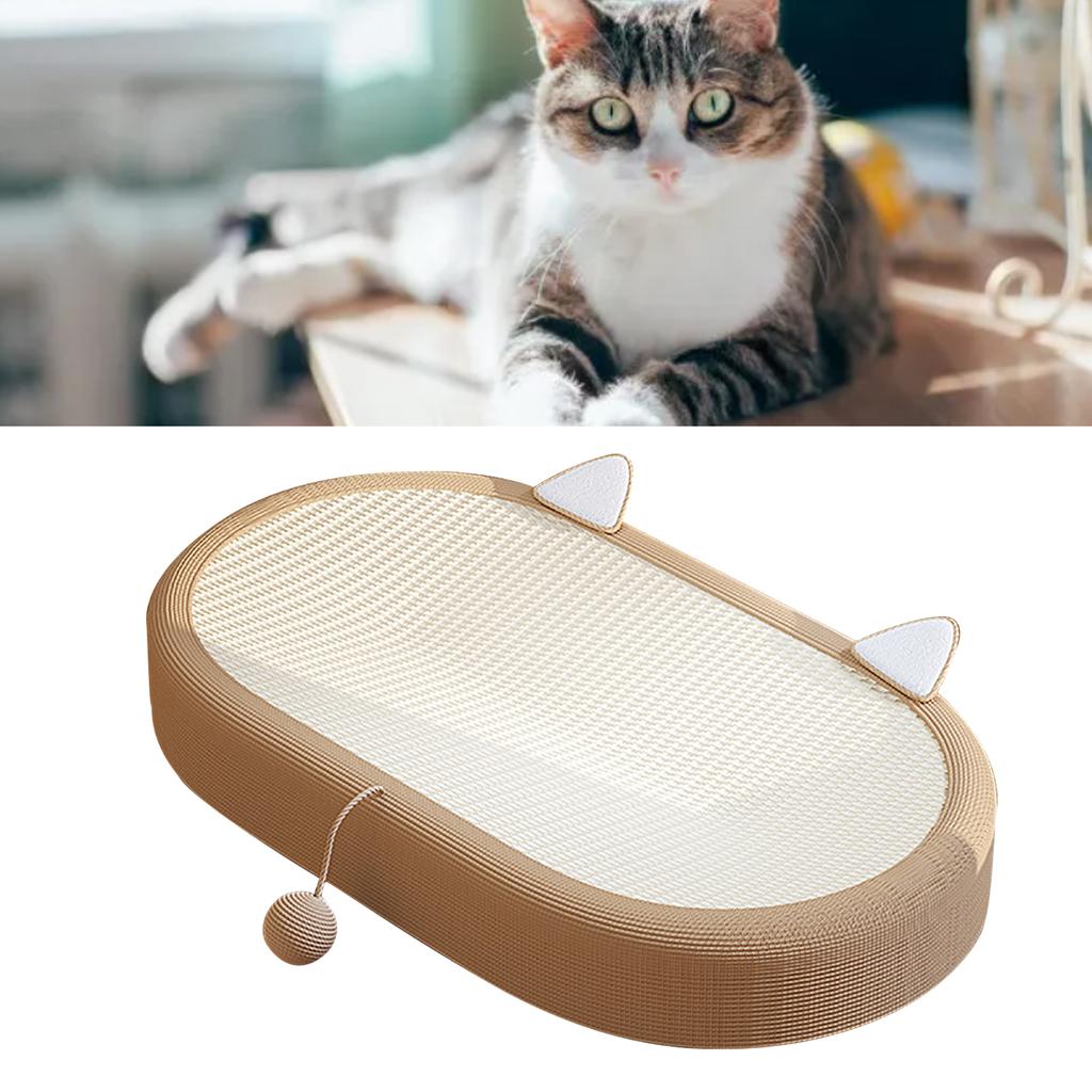 Cat Scratcher Bed Oval 4 Seasons Universal Prevents Flaking Abrasion Resistant Cat Scratch Pad Bowl