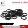 Black Fluororubber O-ring, Anti-Aging, ID: 42.5/43.7/45/46.2/47.5/48.7/50mm, Thickness: 5.3mm