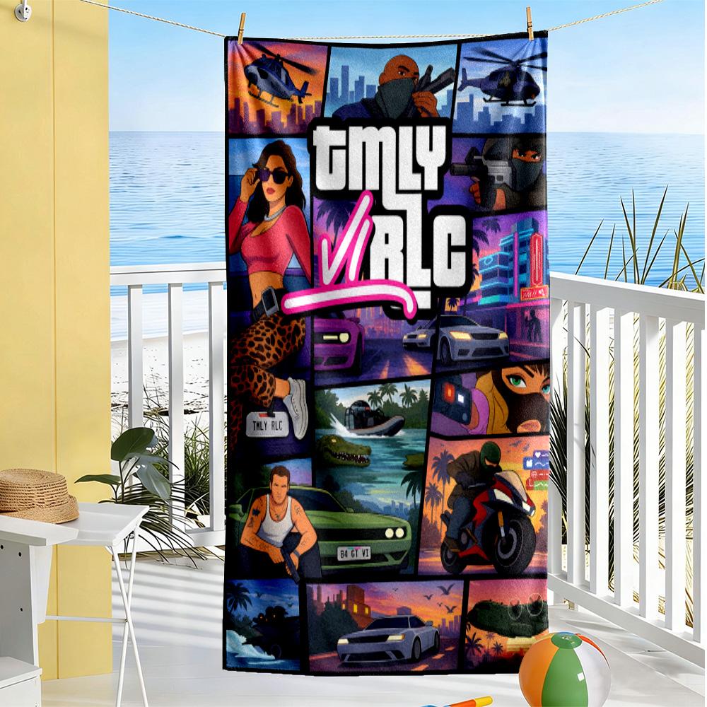 Grand Theft Auto Beach Towel Super Soft Absorbent Comfortable Lightweight