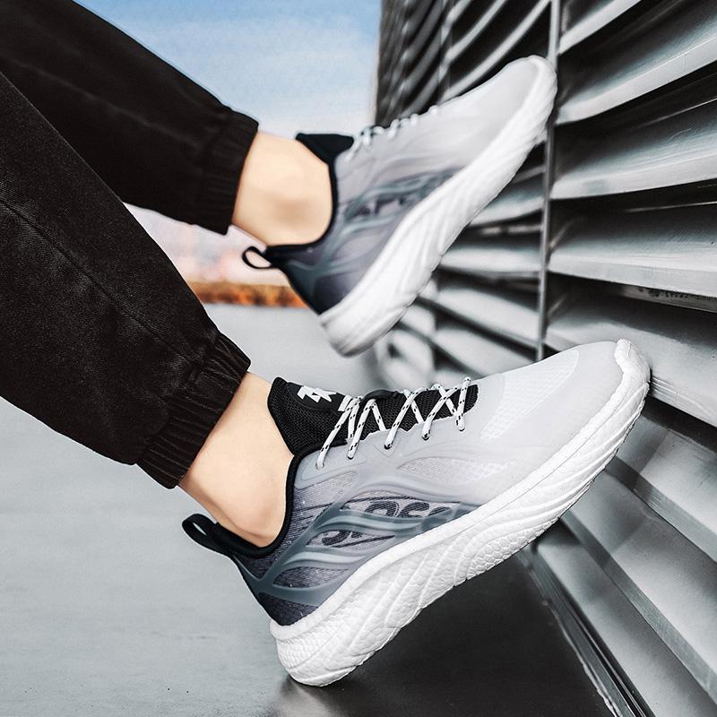 Fashion Men's Summer Breathable Platform Couple Trendy Sneakers Lightweight Running Soft Bottom Casual Mesh Shoes Men Zapatillas Hombre
