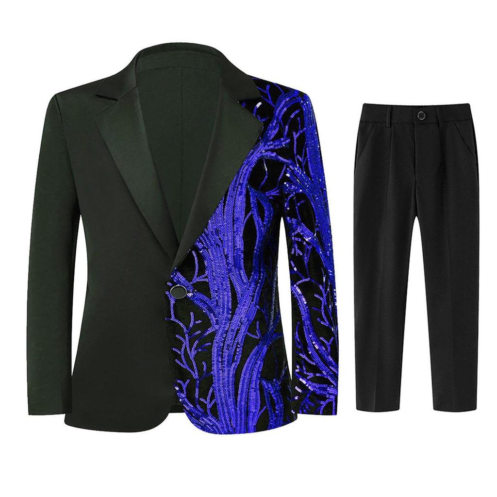 Jungen Glitzer Schimmernder Lässiger Blazer - Trendige Leichte Luxusjacke