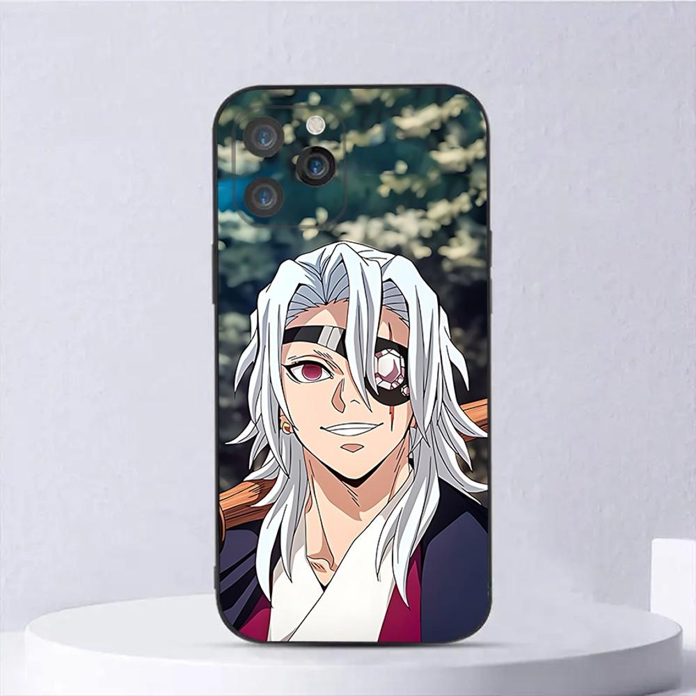 Anime Tengen Uzui Phone Case For iPhone 16,15,14,13,12,11,Plus,Pro Max,XS,X,E,SE,Mini Soft Silicone Black Cover