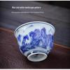 Zebian Retro Blue and White Ceramic Kung Fu Tea Cup