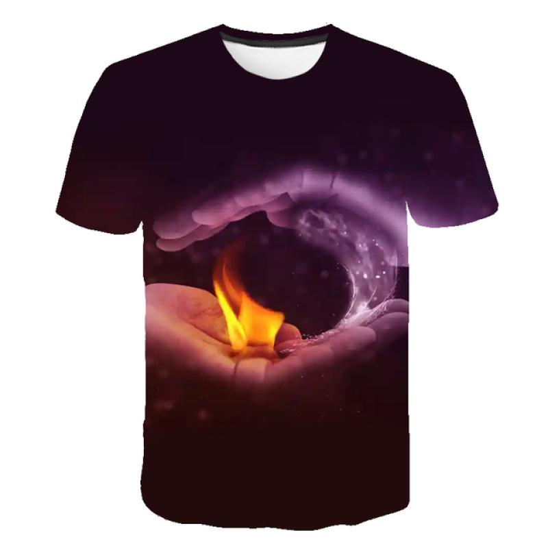 

Flame 2023, новые модные футболки, одежда, летняя повседневная одежда с героями мультфильмов, детские футболки с короткими рукавами и круглым воротником для детей 1-14 лет 160