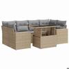 VidaXL Garden Lounge Set with Cushions 7 Pcs Beige Braided Resin 3326270