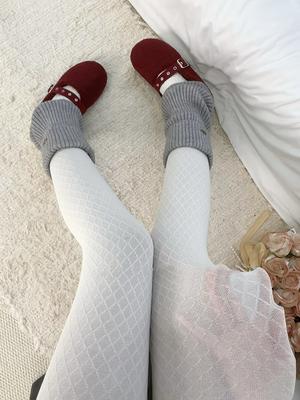 Collant a Rete Solido Stile Y2K Donna Vita Alta Elastico Slim Calzamaglia Calda Primavera Autunno Streetwear Collant Calza 2026