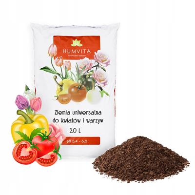 UNIVERSAL Soil for FLOWERS, VEGETABLES, ORNAMENTAL PLANTS, HERBS, FRUIT 20L