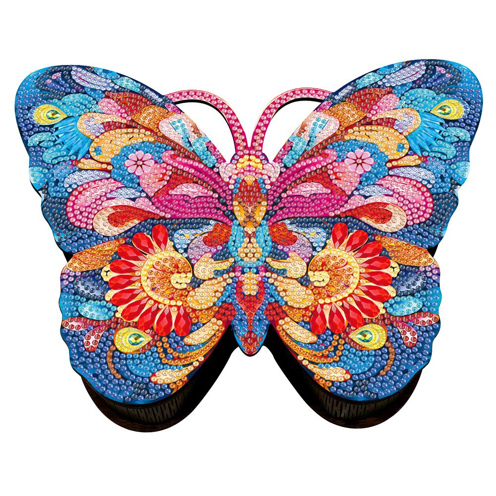 Wood Diamond Painting Jewelry Organizer Flower Bird Crystal Rhinestone Diamond Art Jewelry Case Heart Rose Tulip for Adults Kids