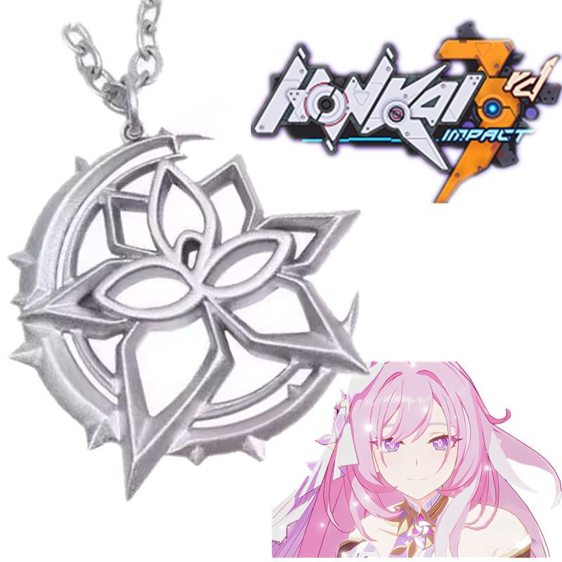 Spiel Honkai Impact 3 Elysia Cosplay 3D Legierung Halskette Unisex Choker Kette Hip Hop Requisiten