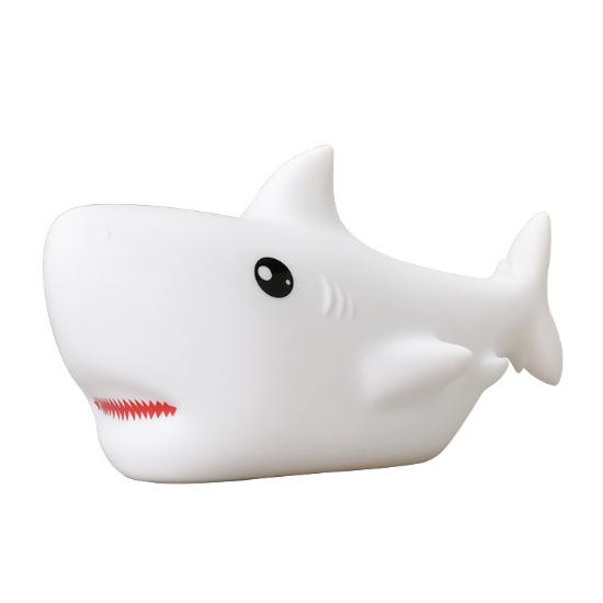 Cute Cartoon Shark Shape Silicone Light LED NightLights USB Rechargeable Bedside Decor Atmosphere Lamp