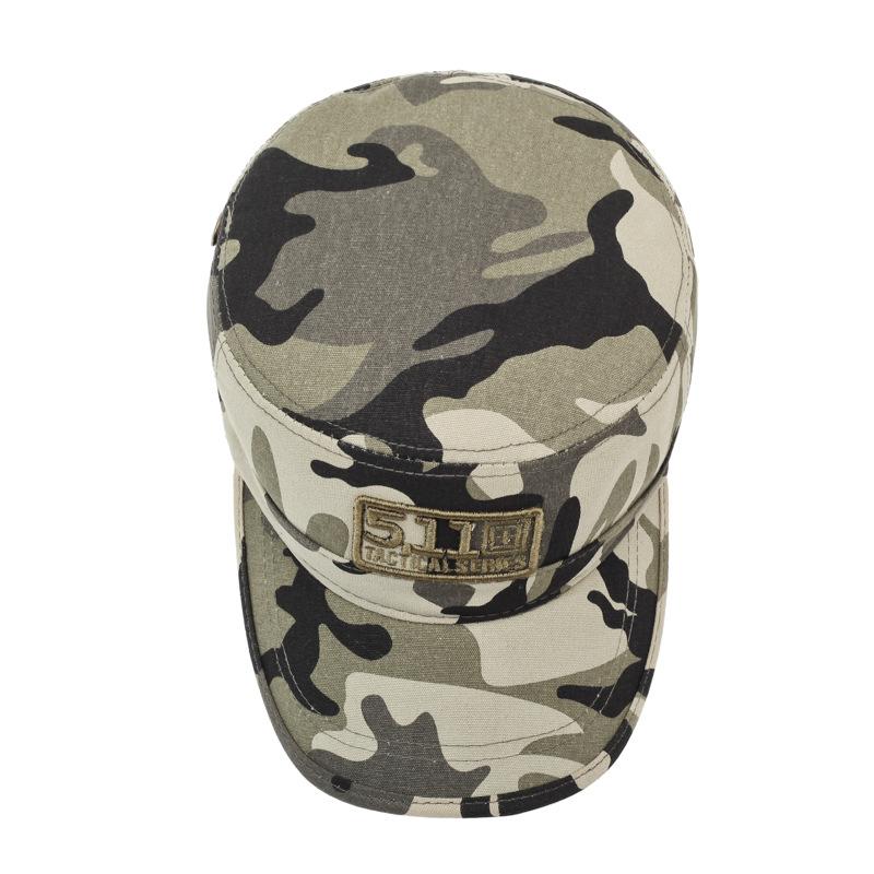 Vår Höst Herr Flat Top Hatt Kamouflage Utomhus Sportkeps Broderad Bokstav Solskyddshatt