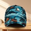 Tropical Island Waves Pattern Print Classic Baseball Cap Casual Adjustable Duckbill Hat Lightweight Design Suitable for Everyday