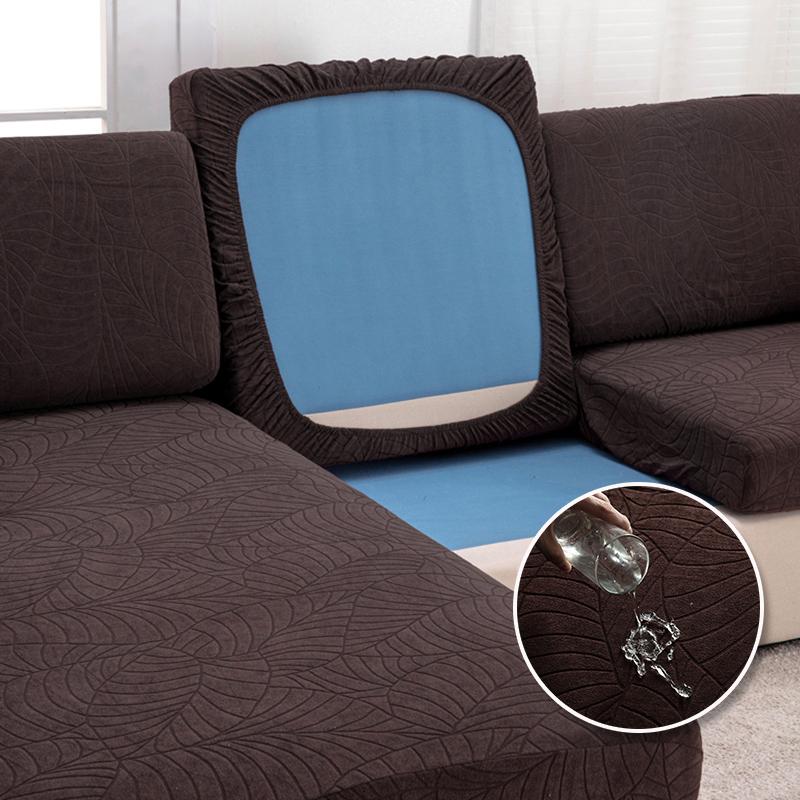 

Elastic Jacquard Cushion Cover For Living Room Leaf Pattern Sofa Cover Water Repellent Couch Cover Sofa Protector Seat Cover 3 Seat кофейный