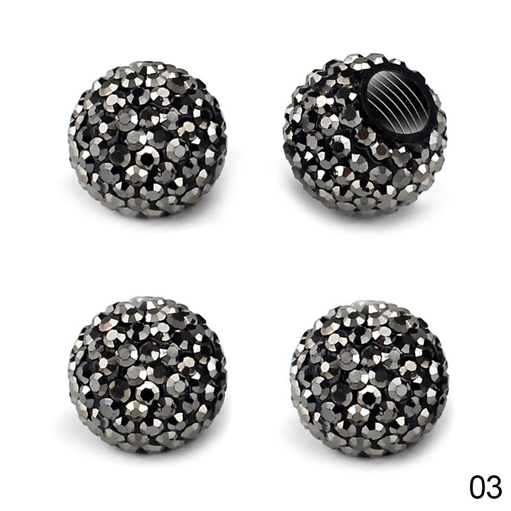4 szt. Kryształowe nakładki na zawory opony samochodowej diamentowe błyszczące pyłoszczelne pokrywa zaworów koła pojazd Bling ozdoby samochodowe Charms Decor akcesoria samochodowe