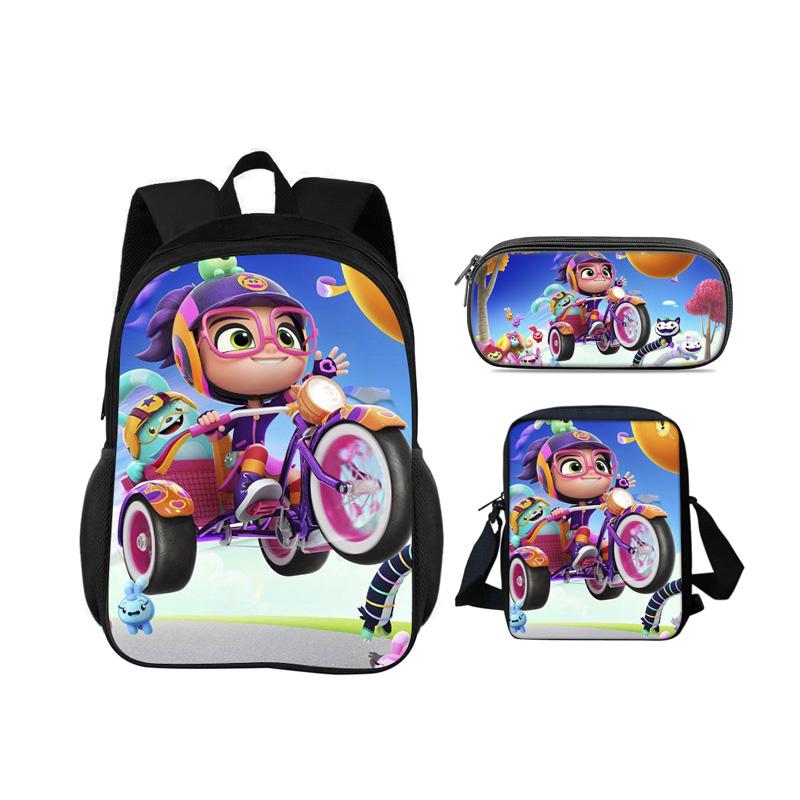 Abby Hatcher Rucksack Federmäppchen Umhängetasche 3-teiliges Set neuer Cartoon-Druck, bestes Geburtstagsgeschenk für Jungen und Mädchen, die zur Schule gehen