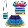 Casa delle Bambole di Gabby Europea Tulle a Strisce Set da 3 Pezzi Gonna Gonfia per Bambina con Borsa