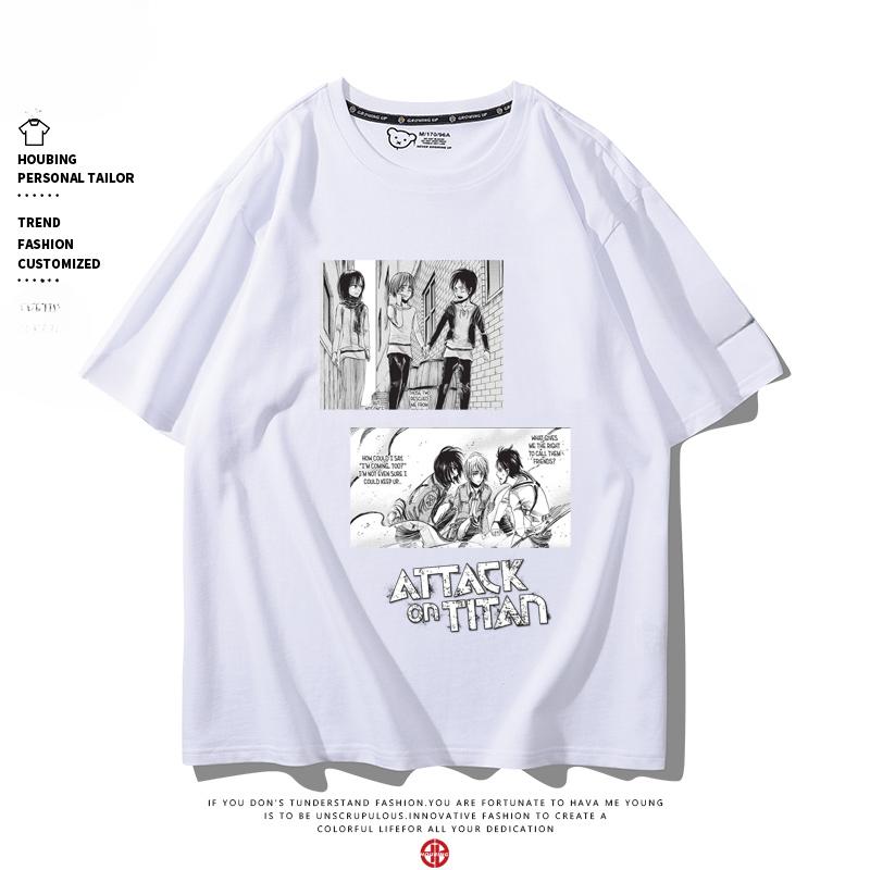 Summer 100% Cotton T-shirt Attack Giant Wings of Freedom Clothing Sergeant Alan Mikasa Around Short-sleeved Men