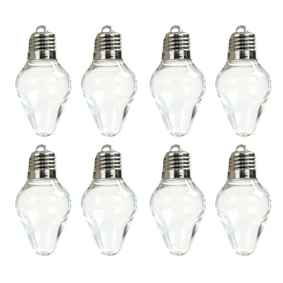Christmas Bulb Gift Jar Clear Plastic Fillable Light Bulbs Shape Ornaments