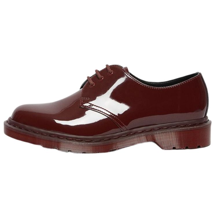 Dr. Martens Leather 3-Hole Low-Top Casual Shoes Unisex sneaker Red 27138601